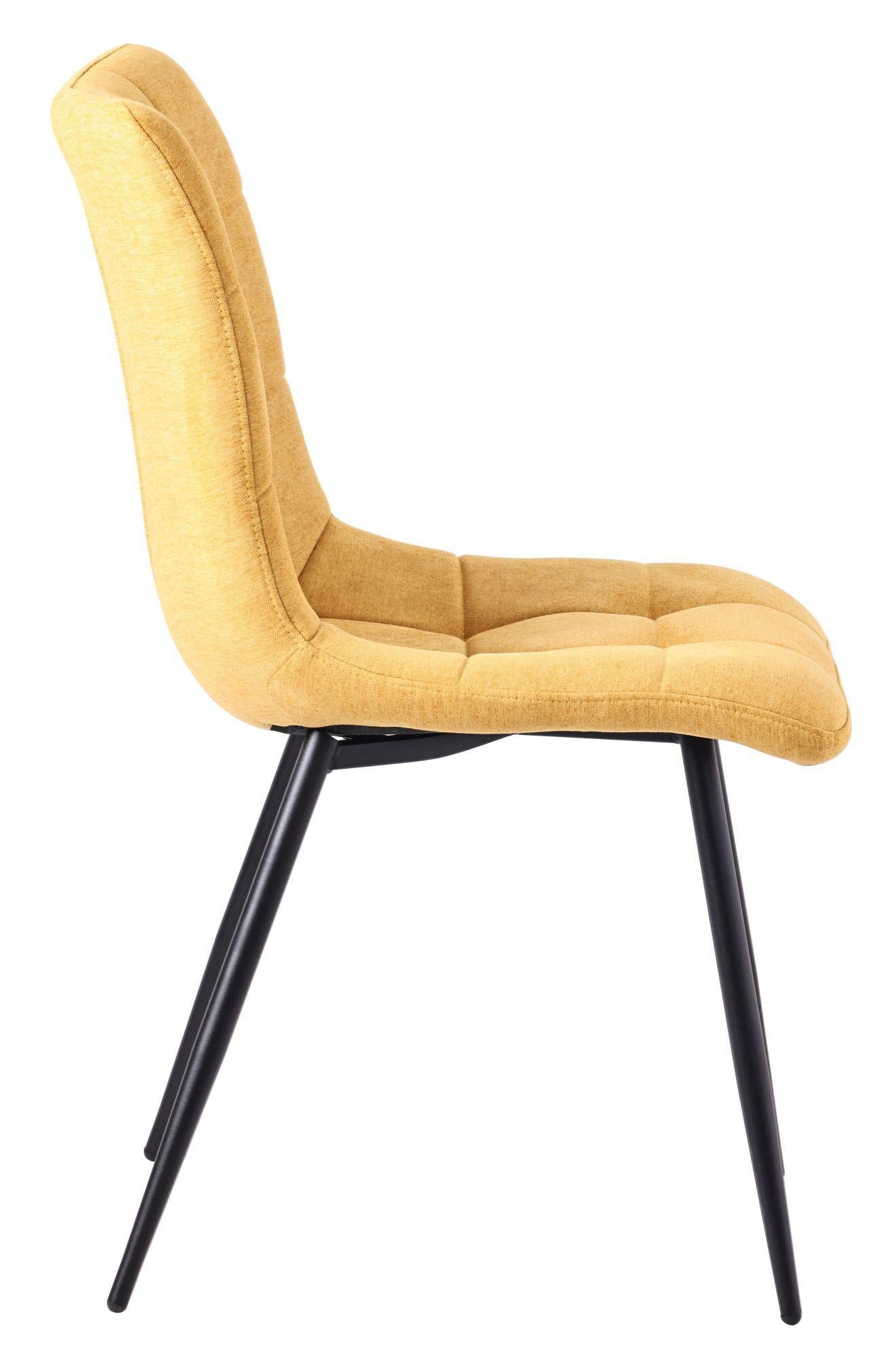 Soleil Fabric Dining Chair with Black Metal Legs