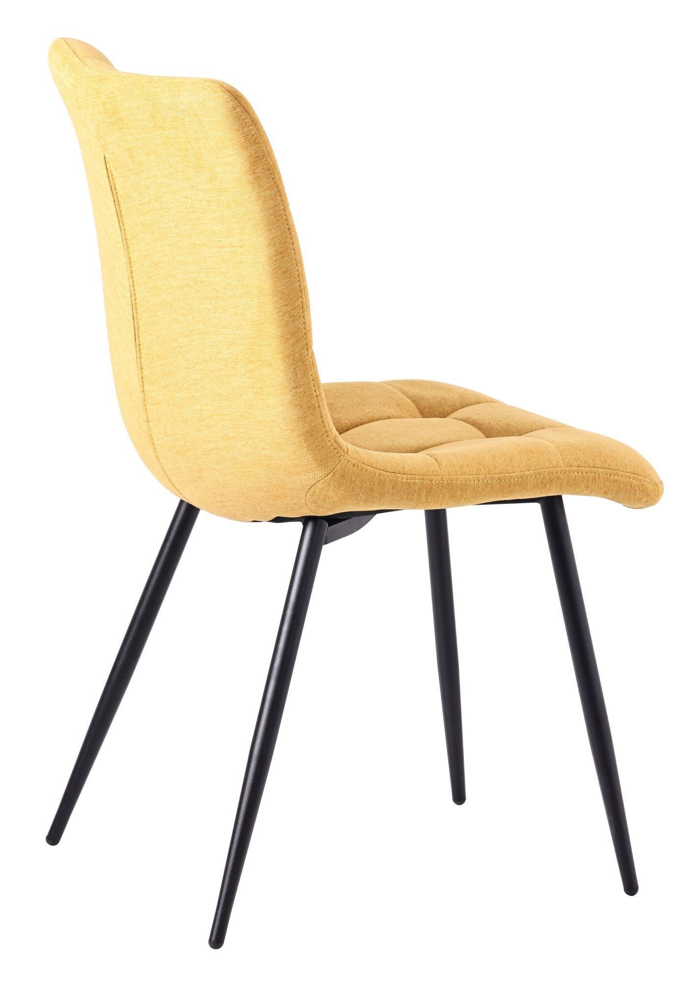 Soleil Fabric Dining Chair with Black Metal Legs
