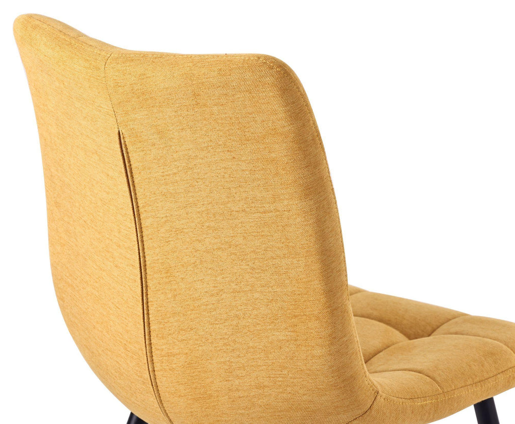 Soleil Fabric Dining Chair with Black Metal Legs