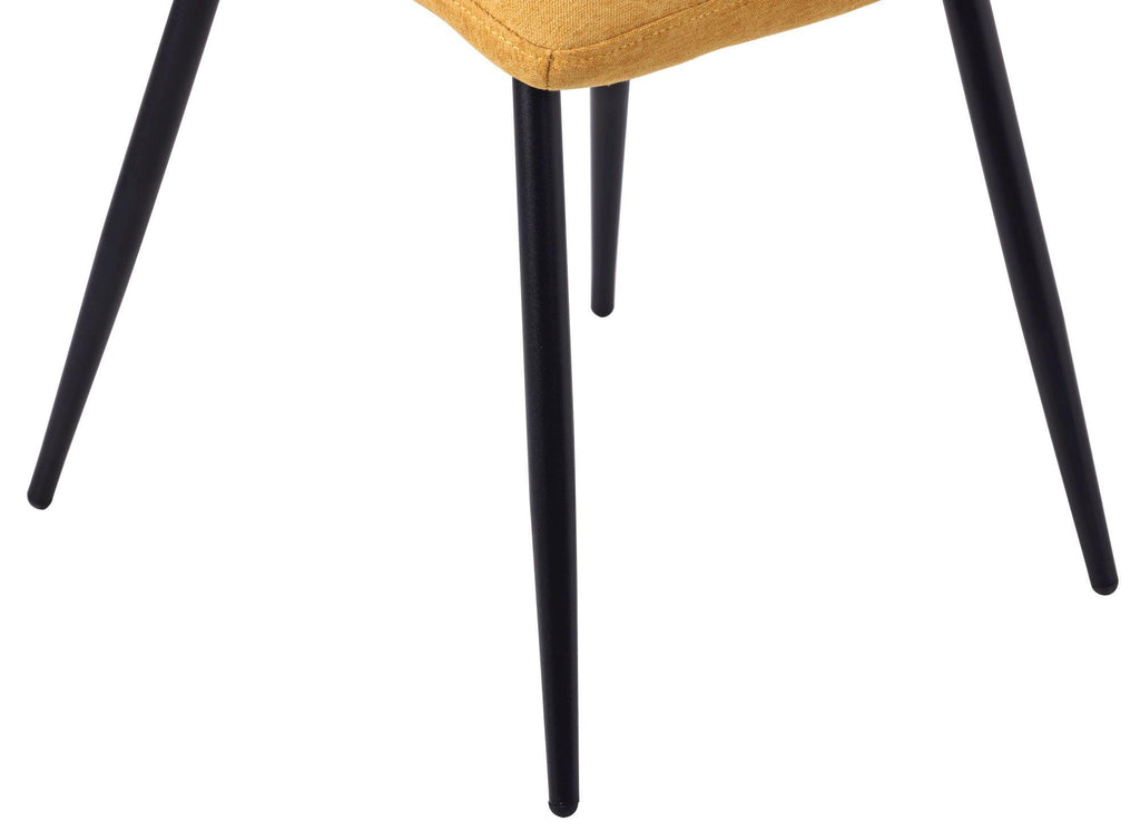Soleil Fabric Dining Chair with Black Metal Legs