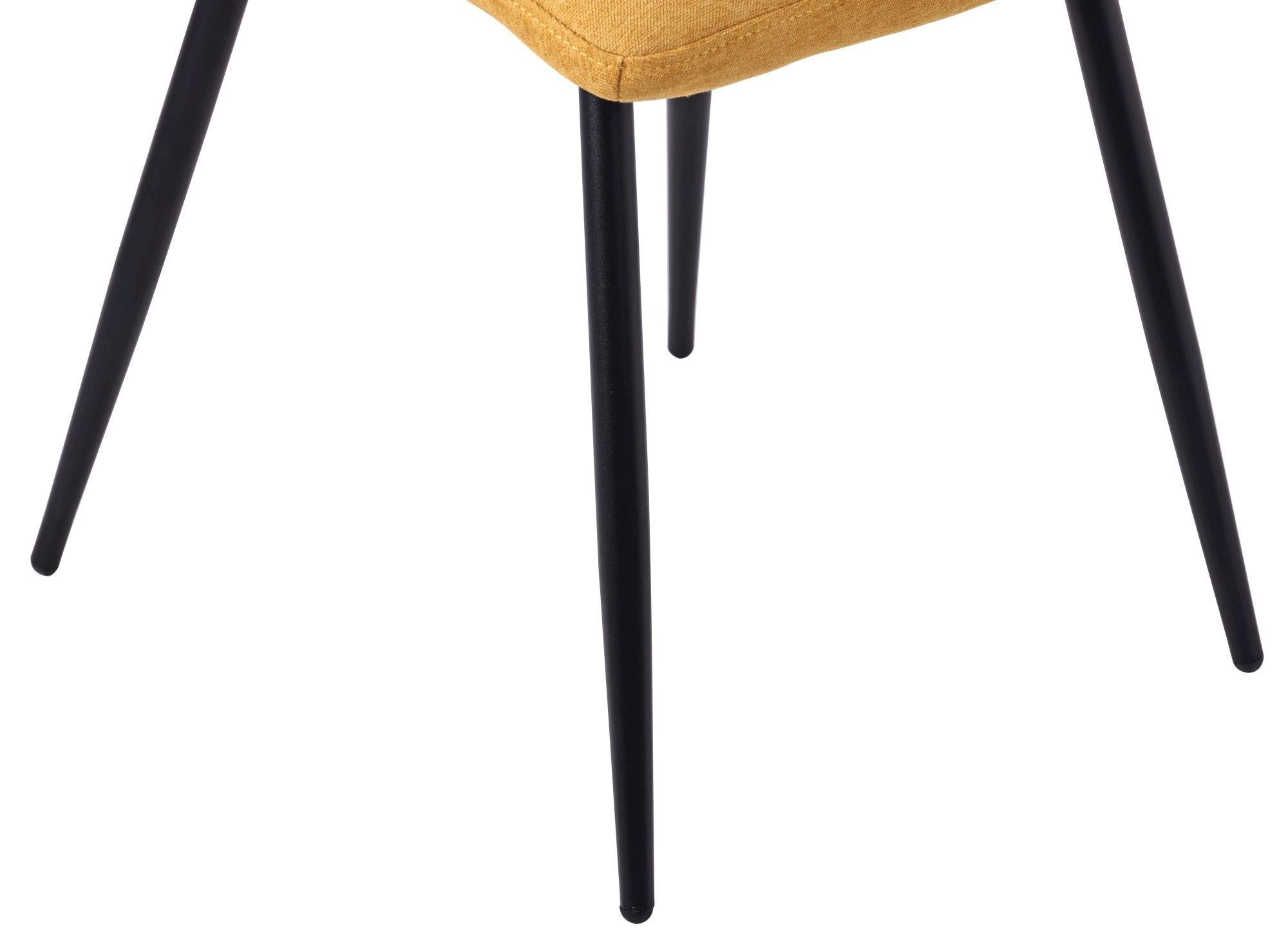 Soleil Fabric Dining Chair with Black Metal Legs