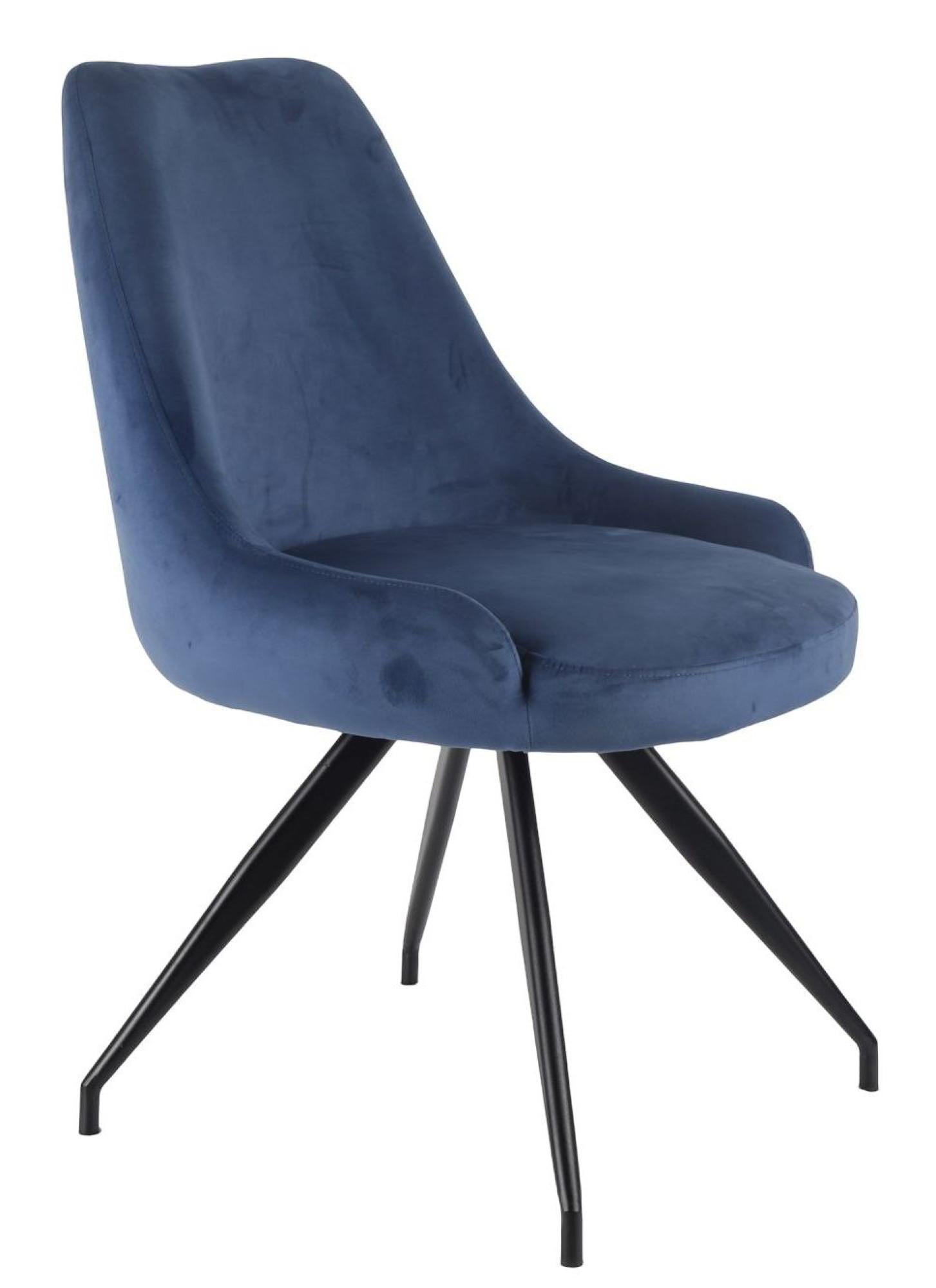 Velours Velvet Fabric Swivel Dining Chair