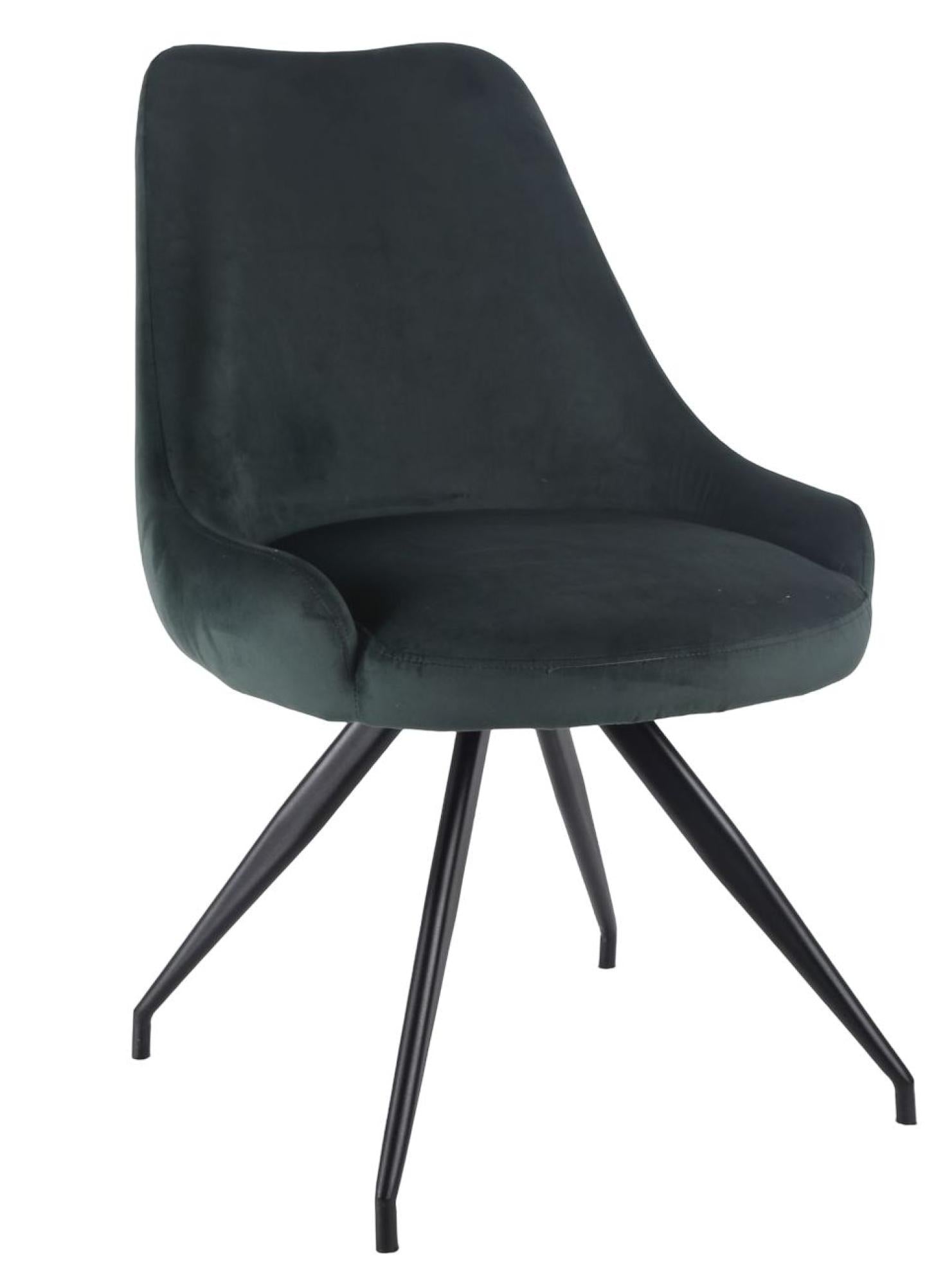 Velours Velvet Fabric Swivel Dining Chair