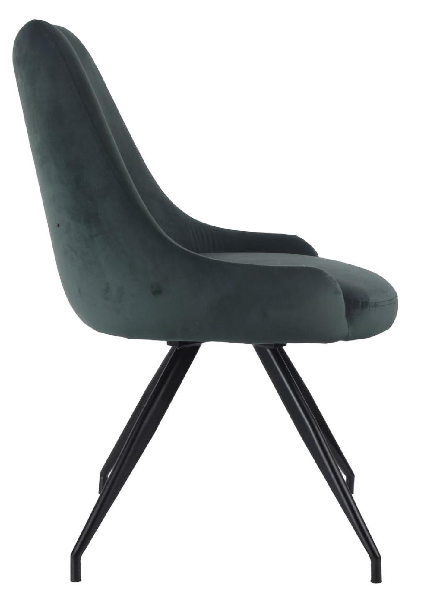 Velours Velvet Fabric Swivel Dining Chair