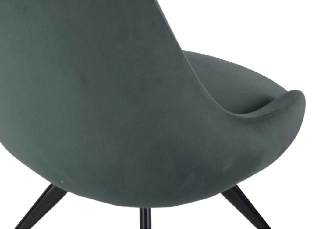 Velours Velvet Fabric Swivel Dining Chair