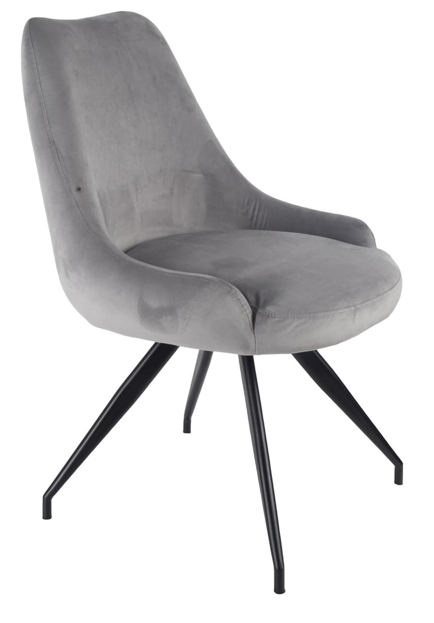 Velours Velvet Fabric Swivel Dining Chair