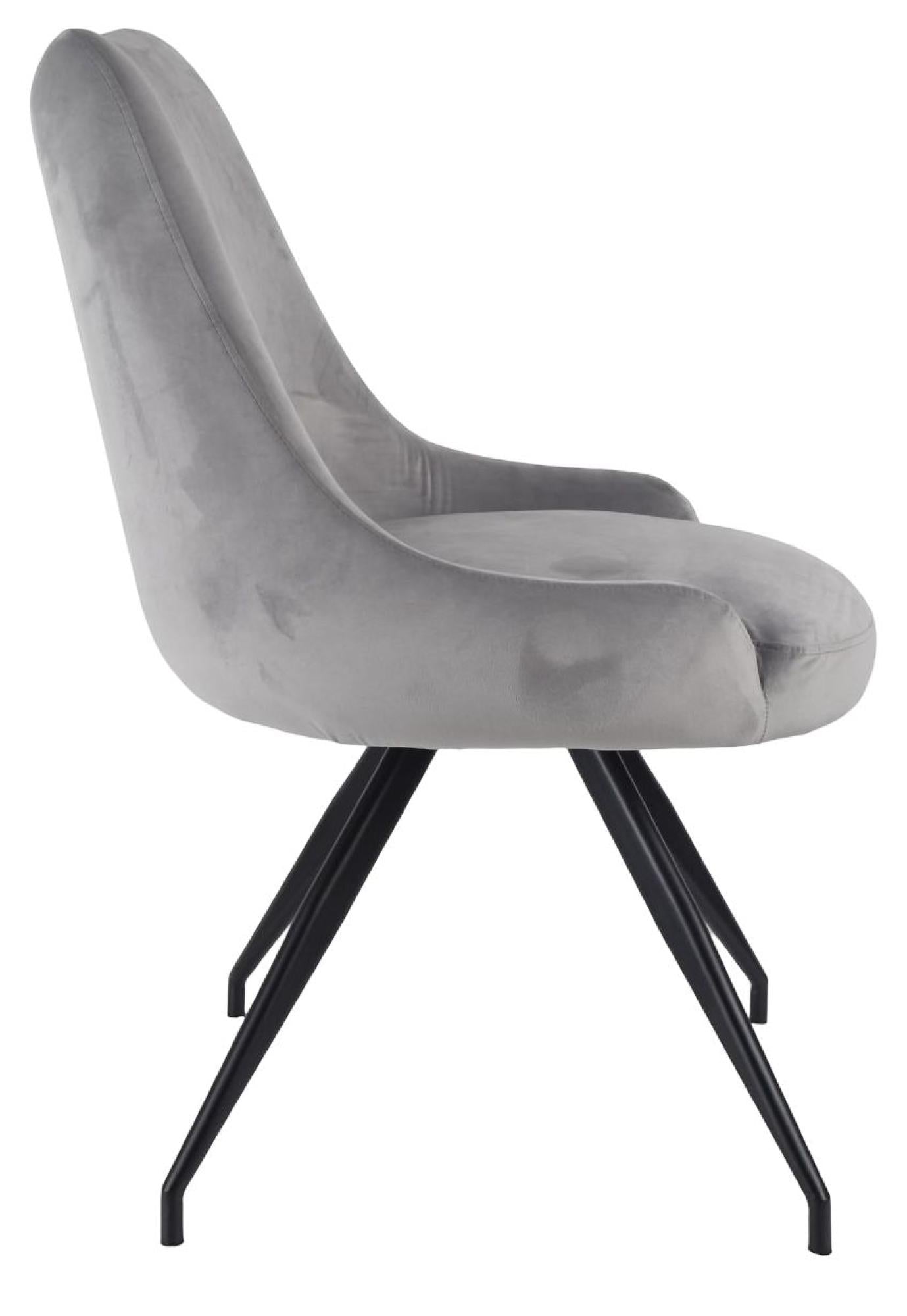 Velours Velvet Fabric Swivel Dining Chair