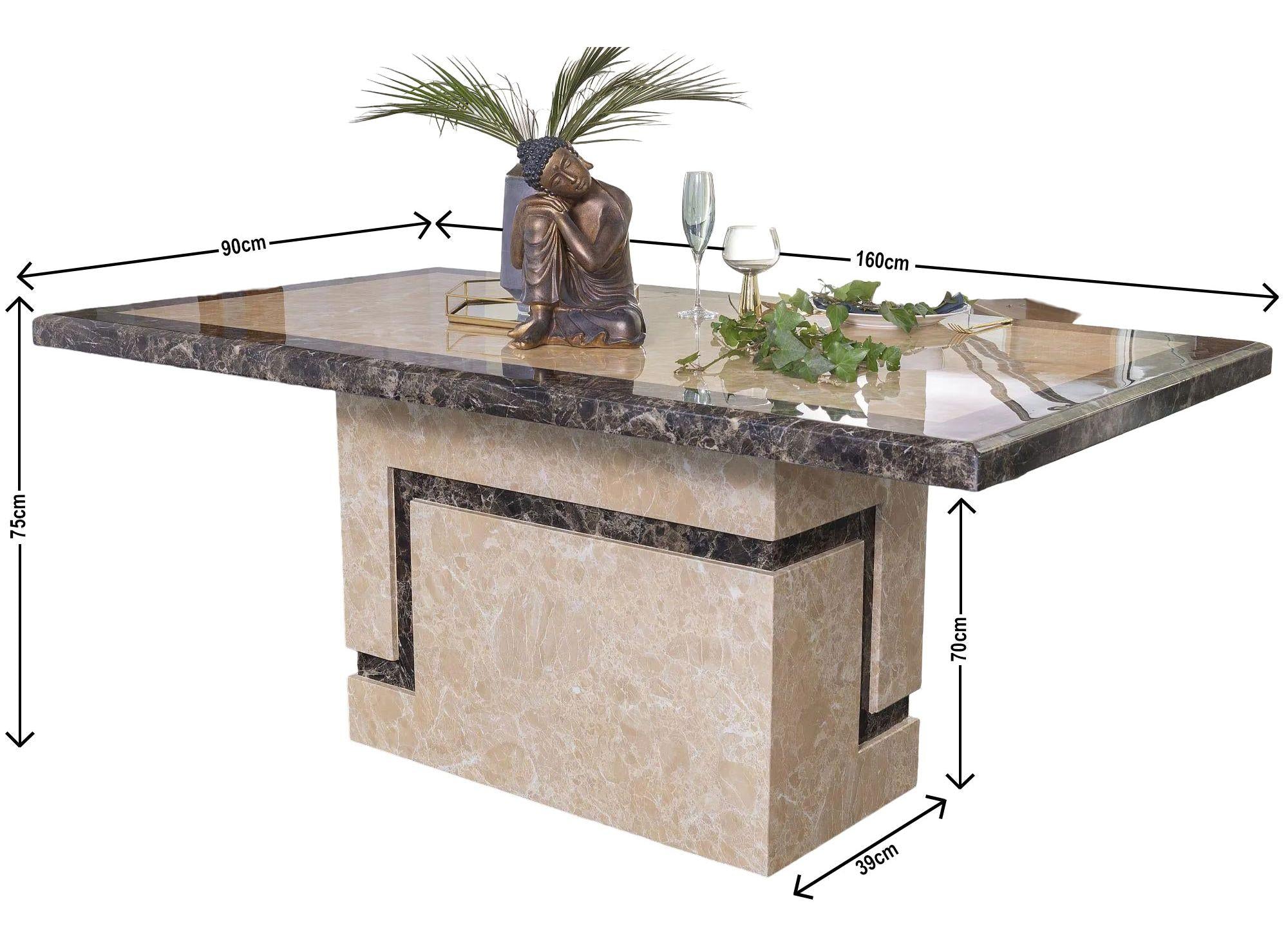 Venus Cream Engineered Marble Dining Table 160cm