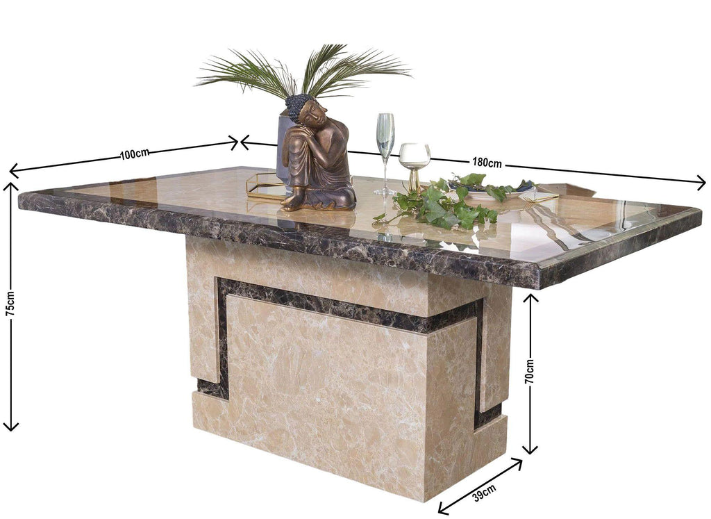 Venus Cream Engineered Marble Dining Table 180cm