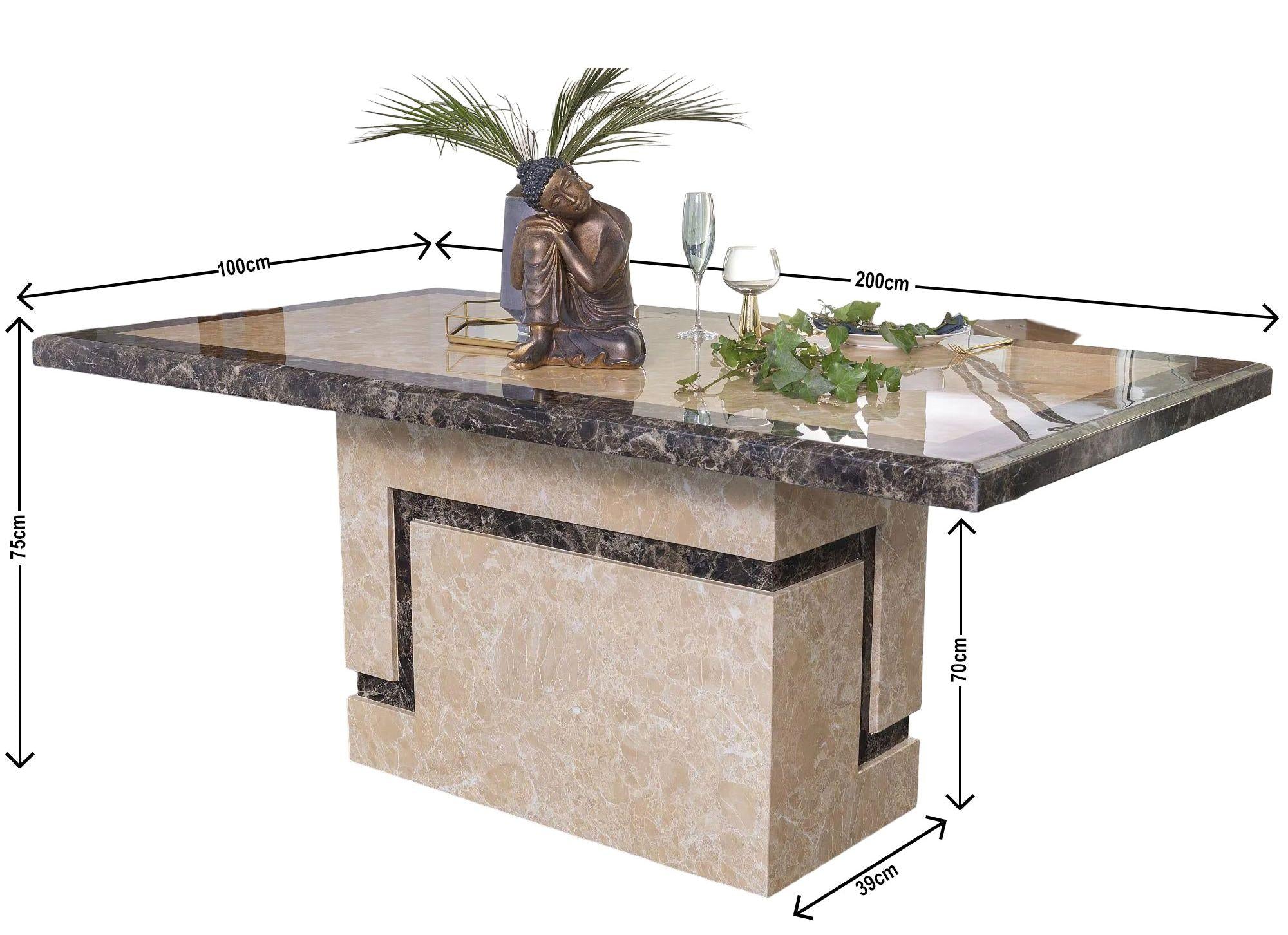 Venus Cream Engineered Marble Dining Table 200cm