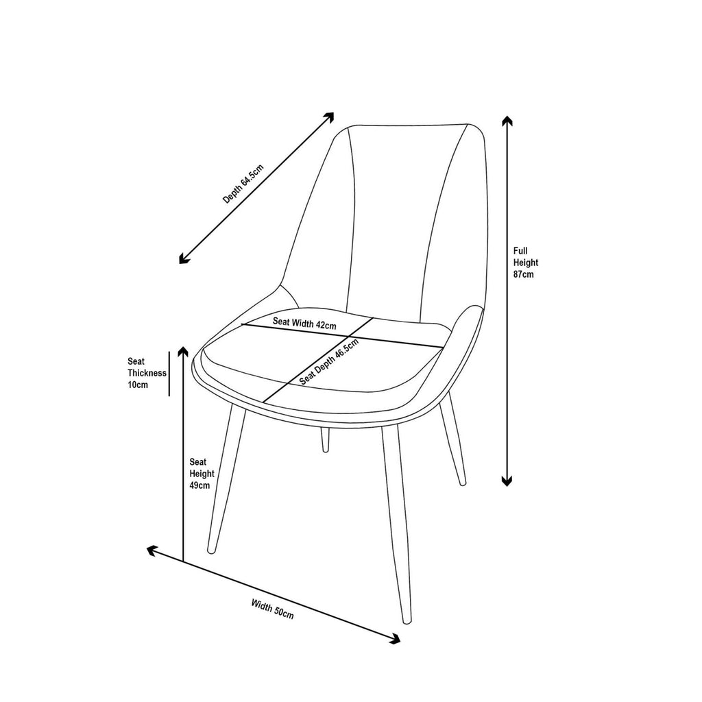 Beaumont Fabric Dining Chair with Black Legs