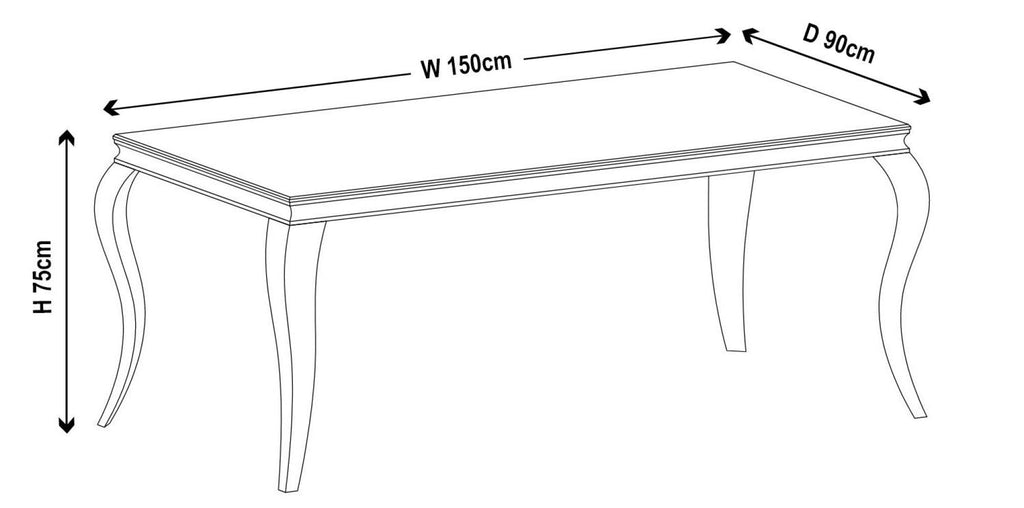 Merida Grey Marble Effect and Chrome Dining Table 150cm