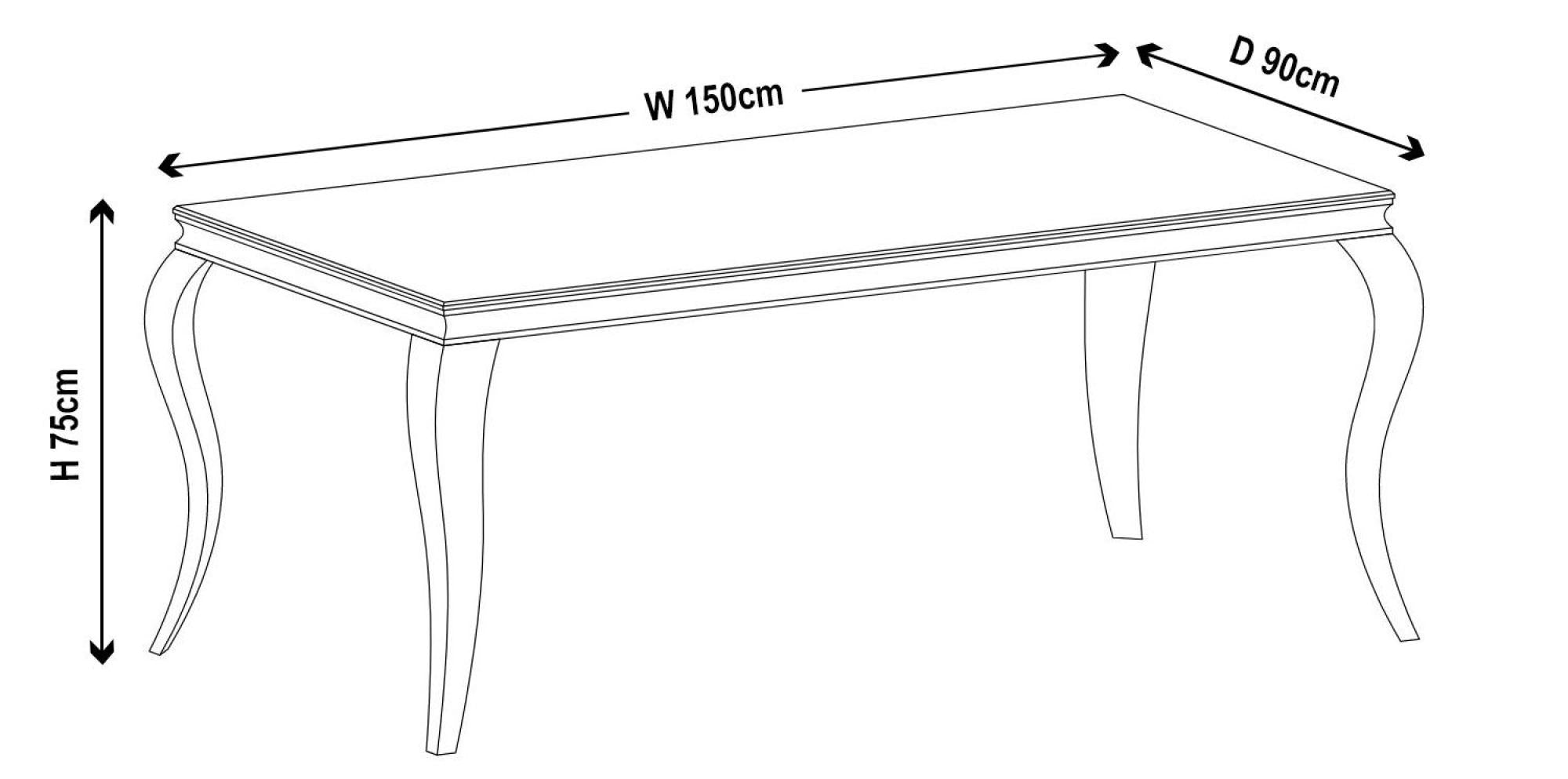 Merida Grey Marble Effect and Chrome Dining Table 150cm