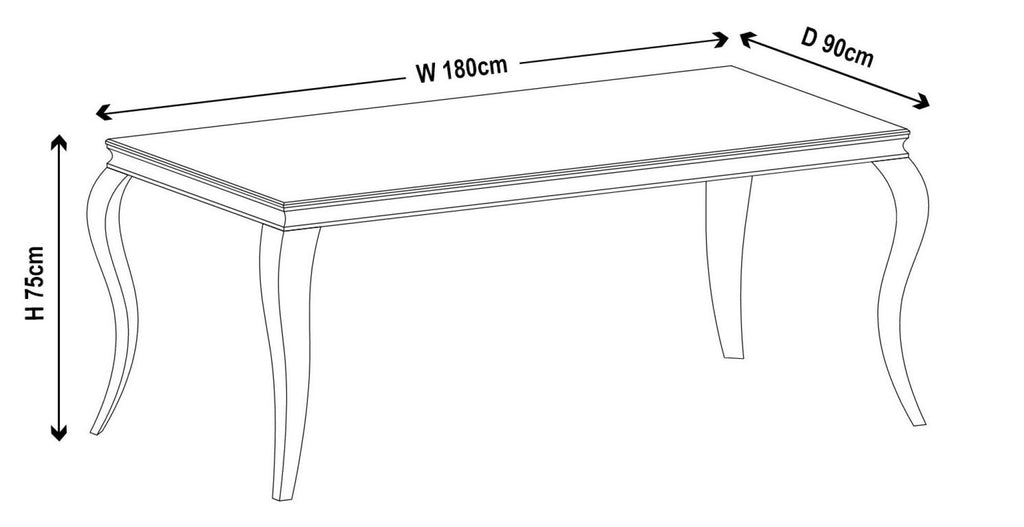 Merida Large Grey Marble Effect and Chrome Dining Table 180cm