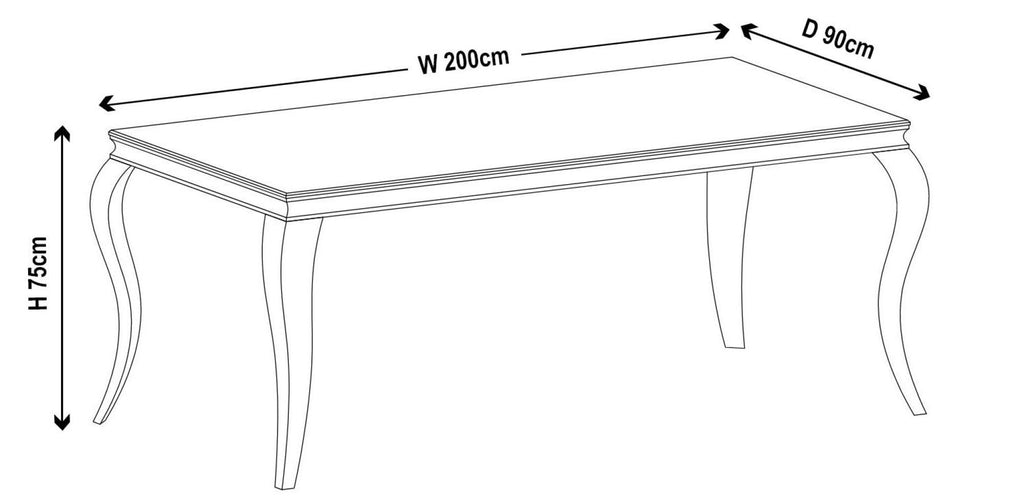 Merida Extra Large Grey Marble Effect and Chrome Dining Table 200cm