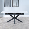 Eva White Sintered Stone Extending Dining Table 140cm-180cm