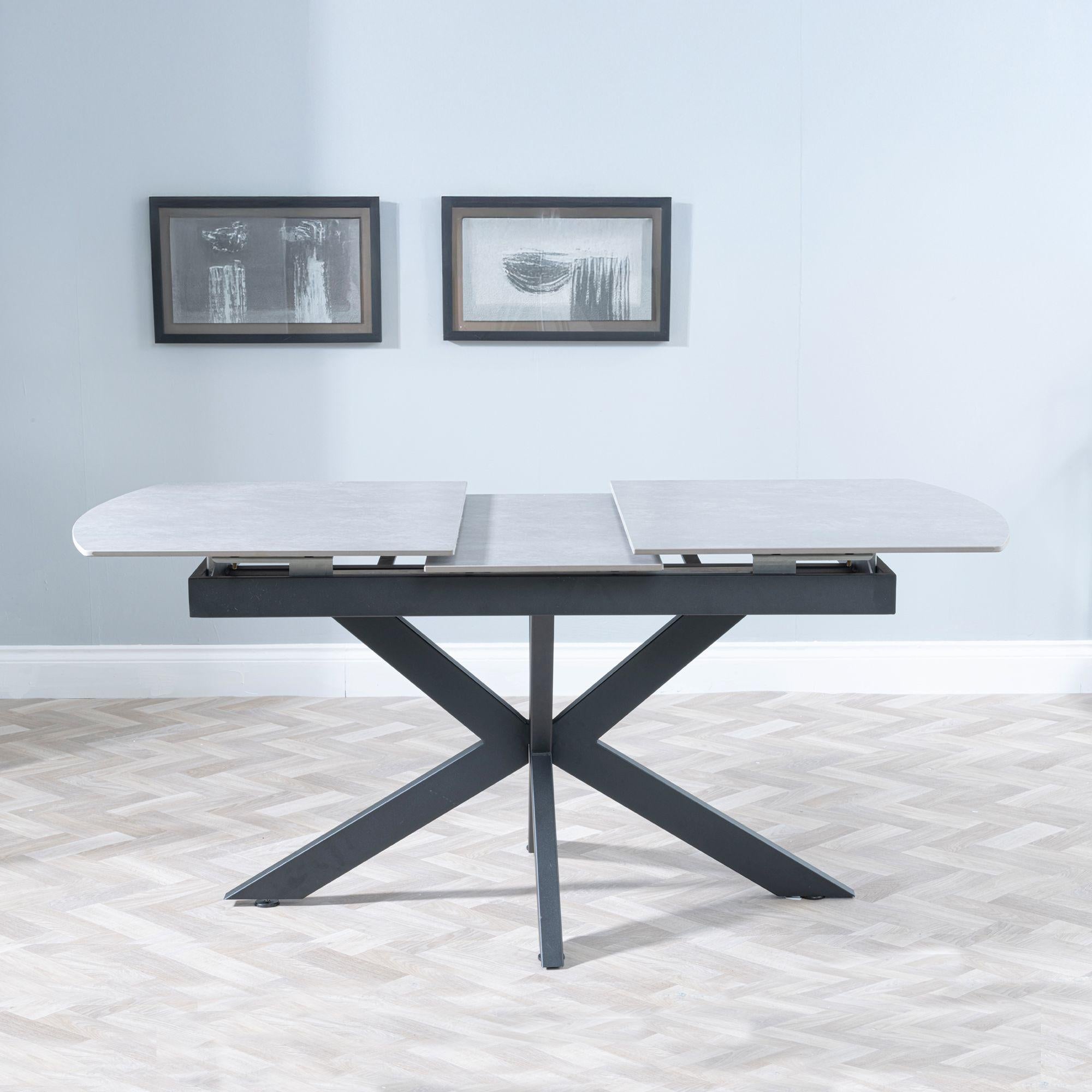 Eva Grey Sintered Stone Extending Dining Table 140cm-180cm