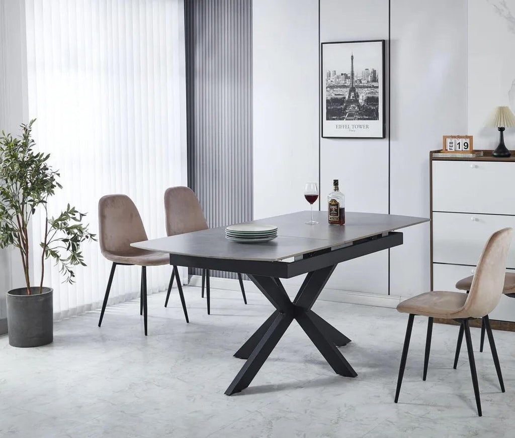Eva Grey Sintered Stone Extending Dining Table 140cm-180cm