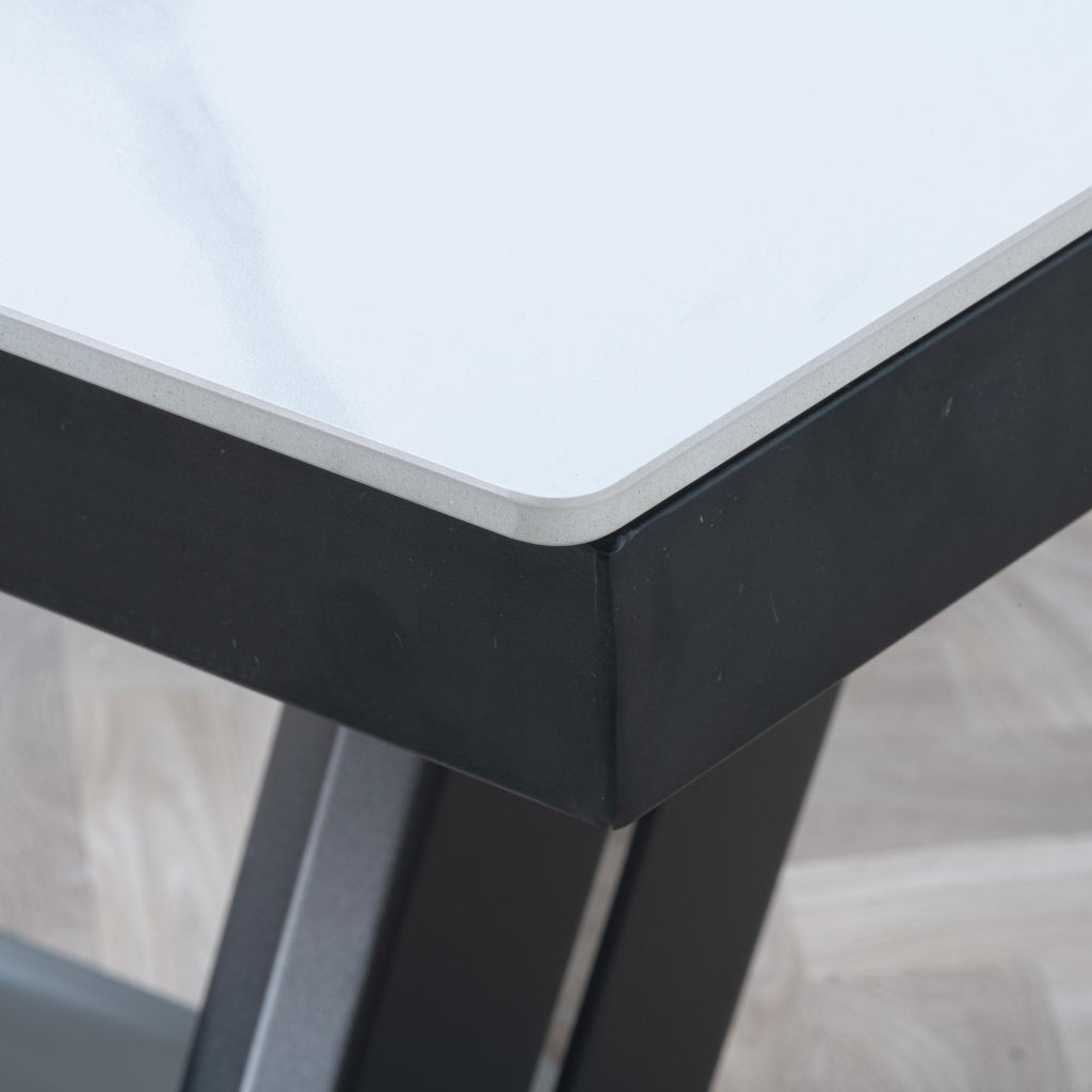 Delta White Sintered Stone Extending Dining Table 140cm-180cm
