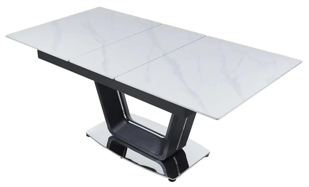 Delta White Sintered Stone Extending Dining Table 140cm-180cm