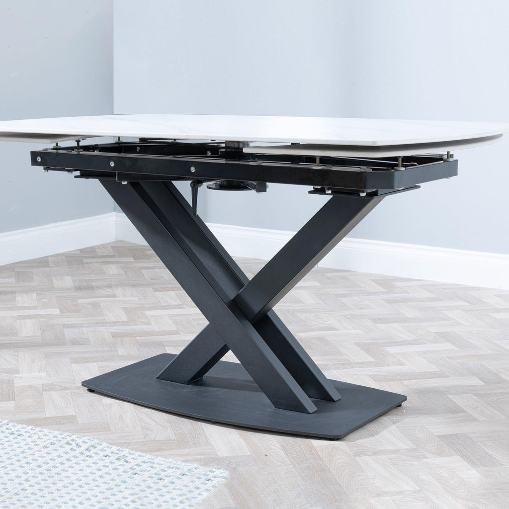 Atlanta White Sintered Stone Extending Dining Table 140cm-200cm