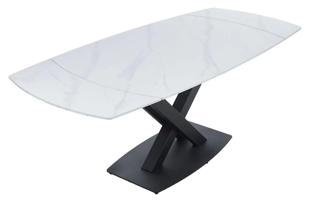 Atlanta White Sintered Stone Extending Dining Table 140cm-200cm