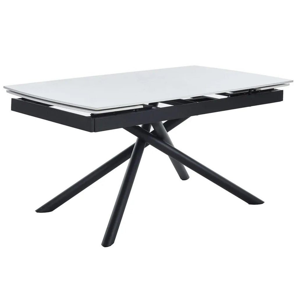 Flavia White Sintered Stone Extending Dining Table 160cm-220cm