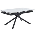 Flavia White Sintered Stone Extending Dining Table 160cm-220cm