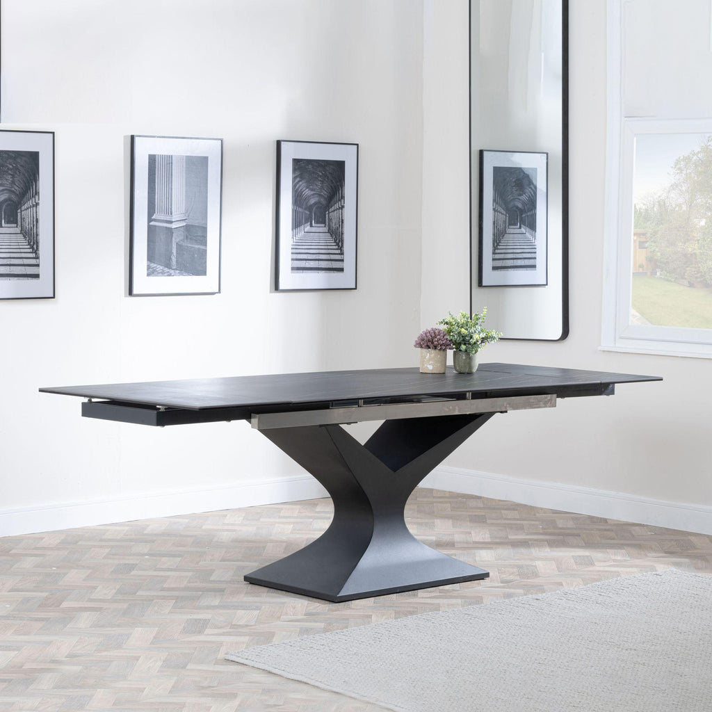 Gigi Black Ceramic Extending Dining Table 140cm-200cm