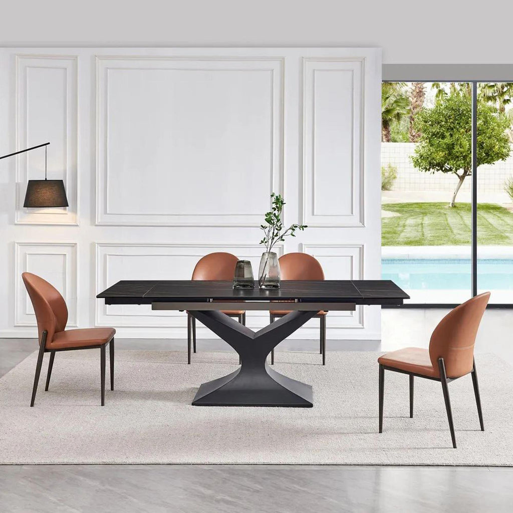Gigi Black Ceramic Extending Dining Table 140cm-200cm