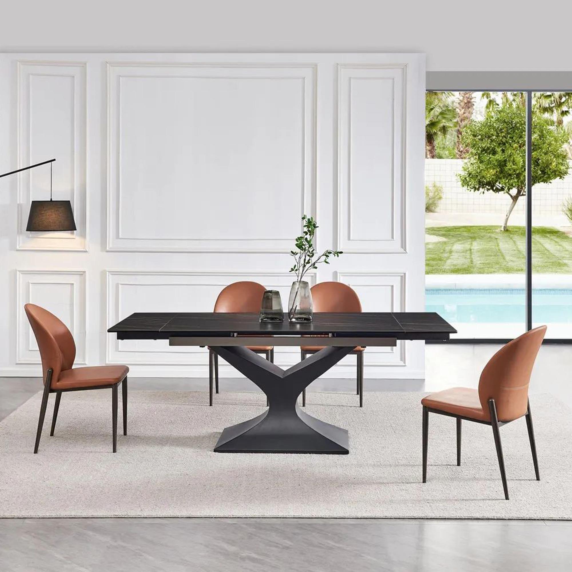 Gigi Black Ceramic Extending Dining Table 140cm-200cm