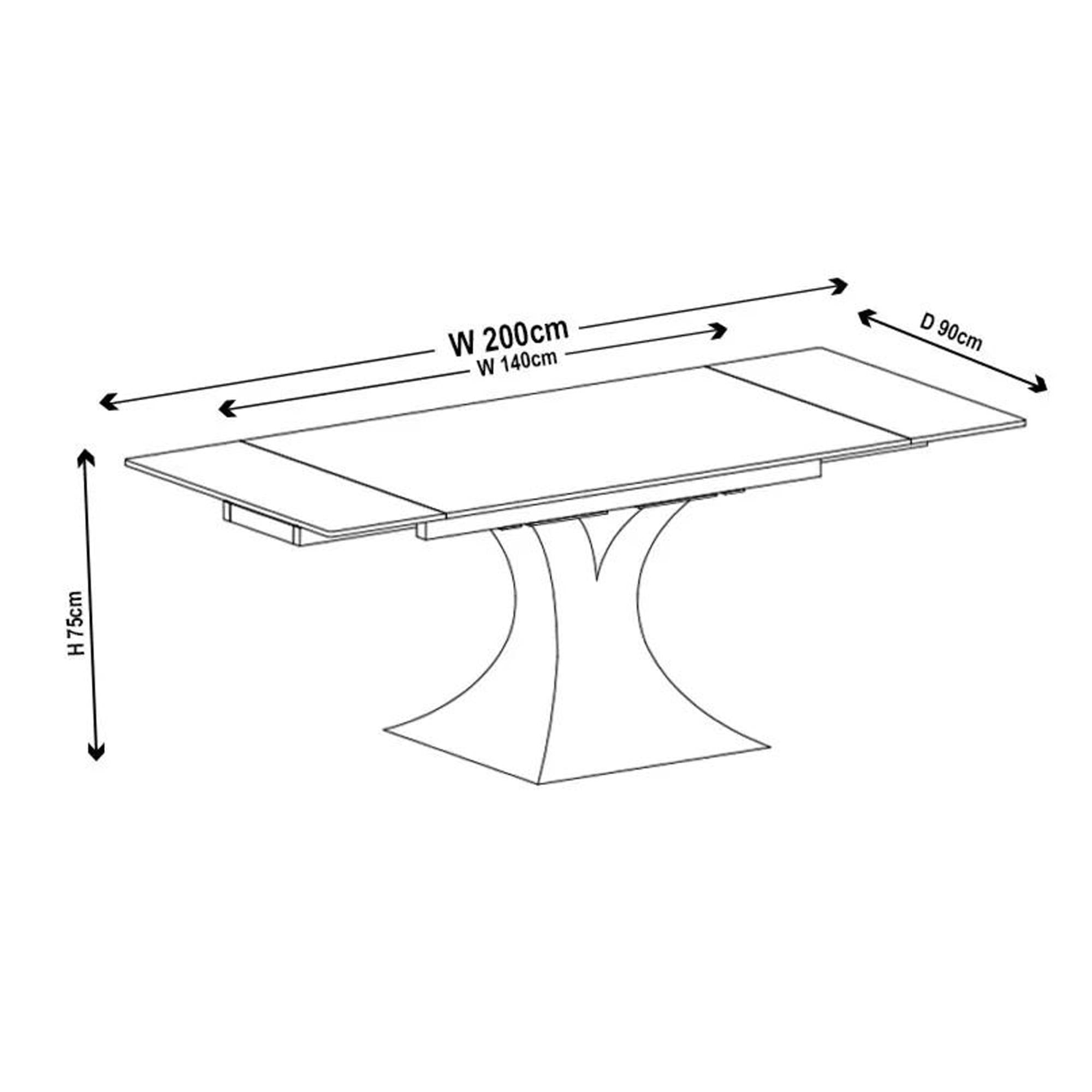 Gigi Black Ceramic Extending Dining Table 140cm-200cm