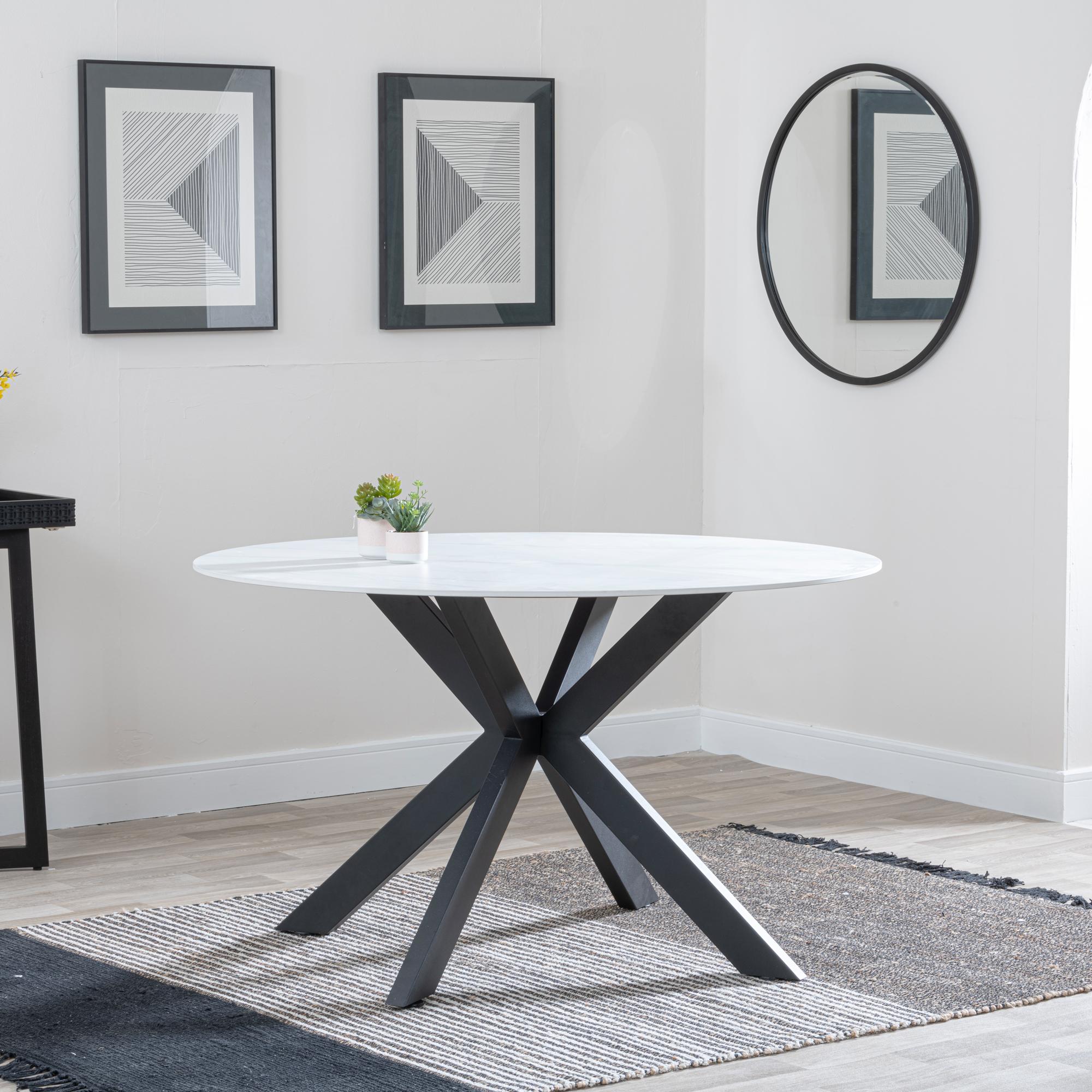 Avesta White Sintered Stone Round Dining Table 130cm