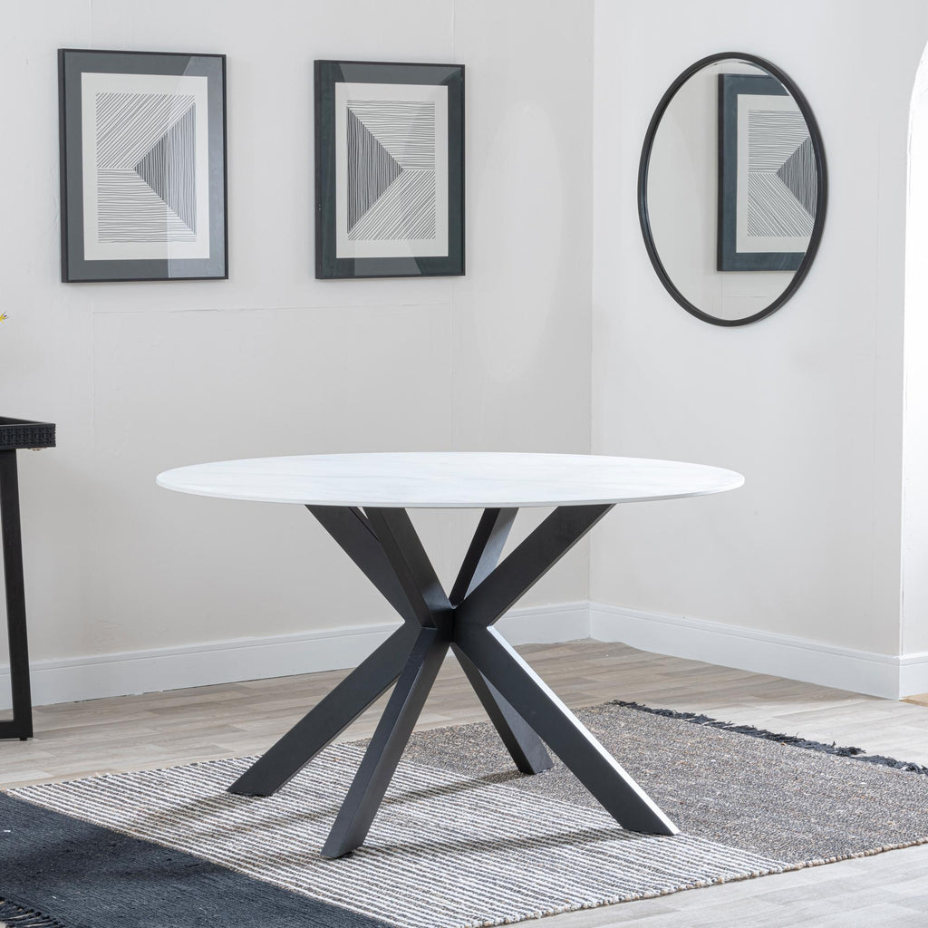 Avesta White Sintered Stone Round Dining Table 130cm