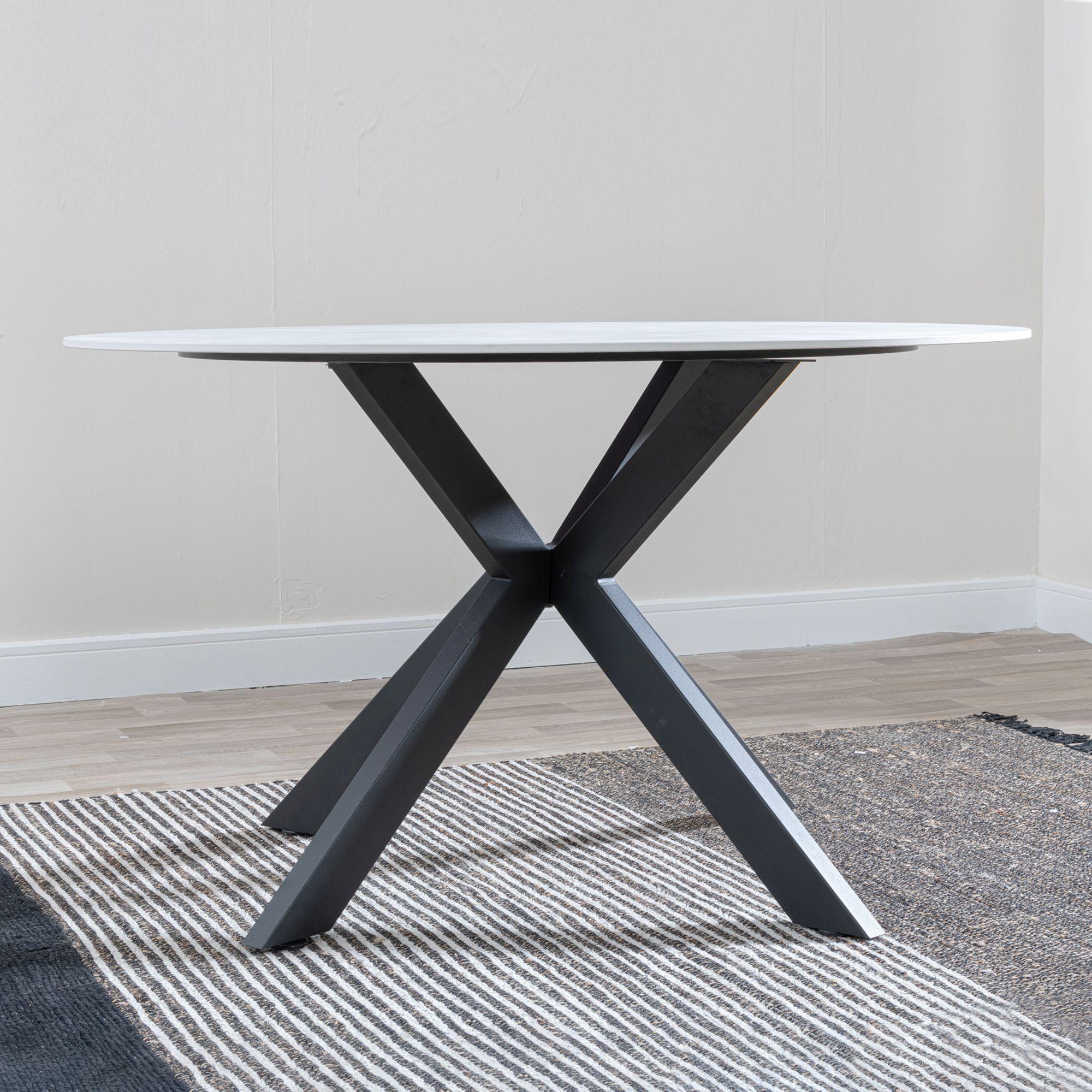Avesta White Sintered Stone Round Dining Table 130cm