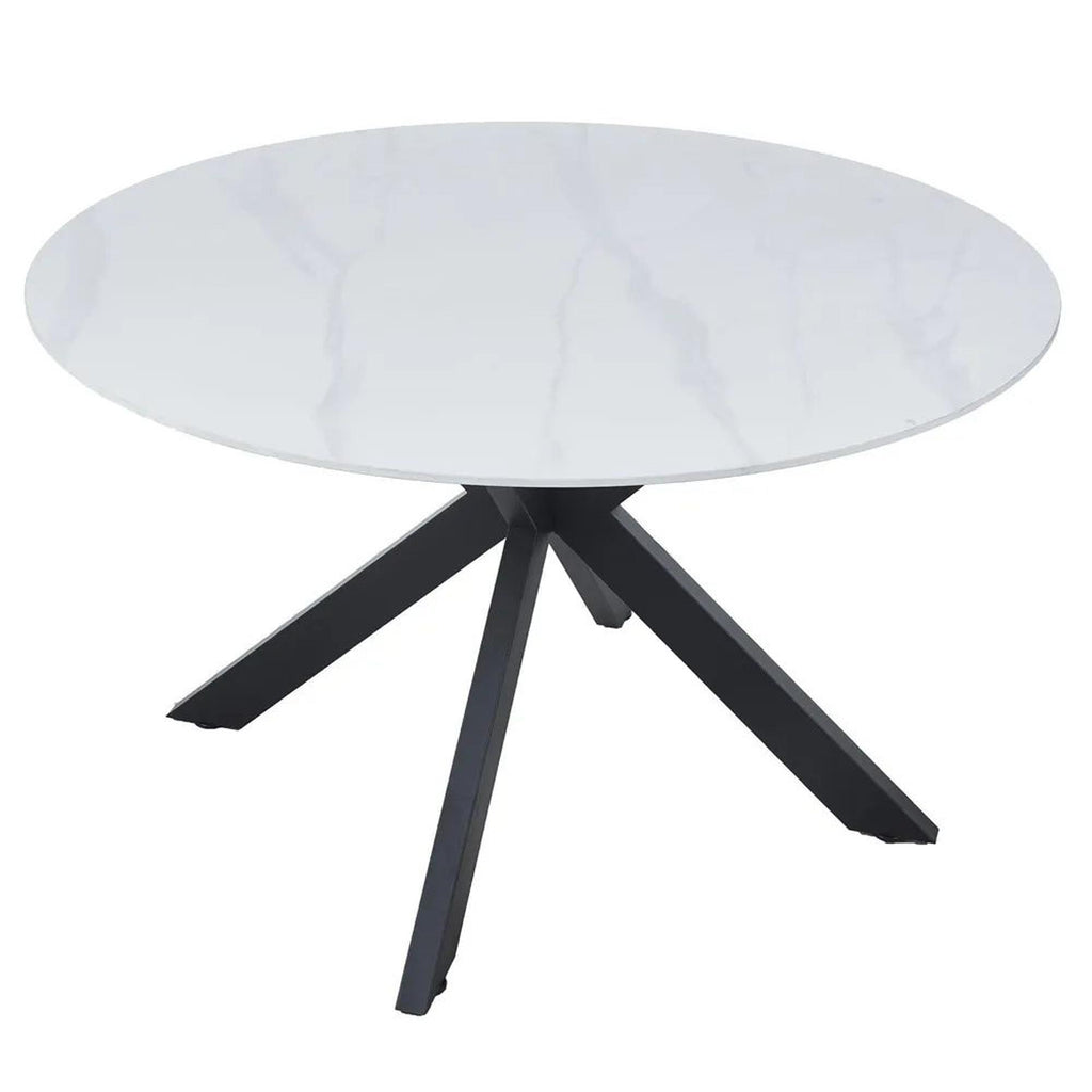 Avesta White Sintered Stone Round Dining Table 130cm