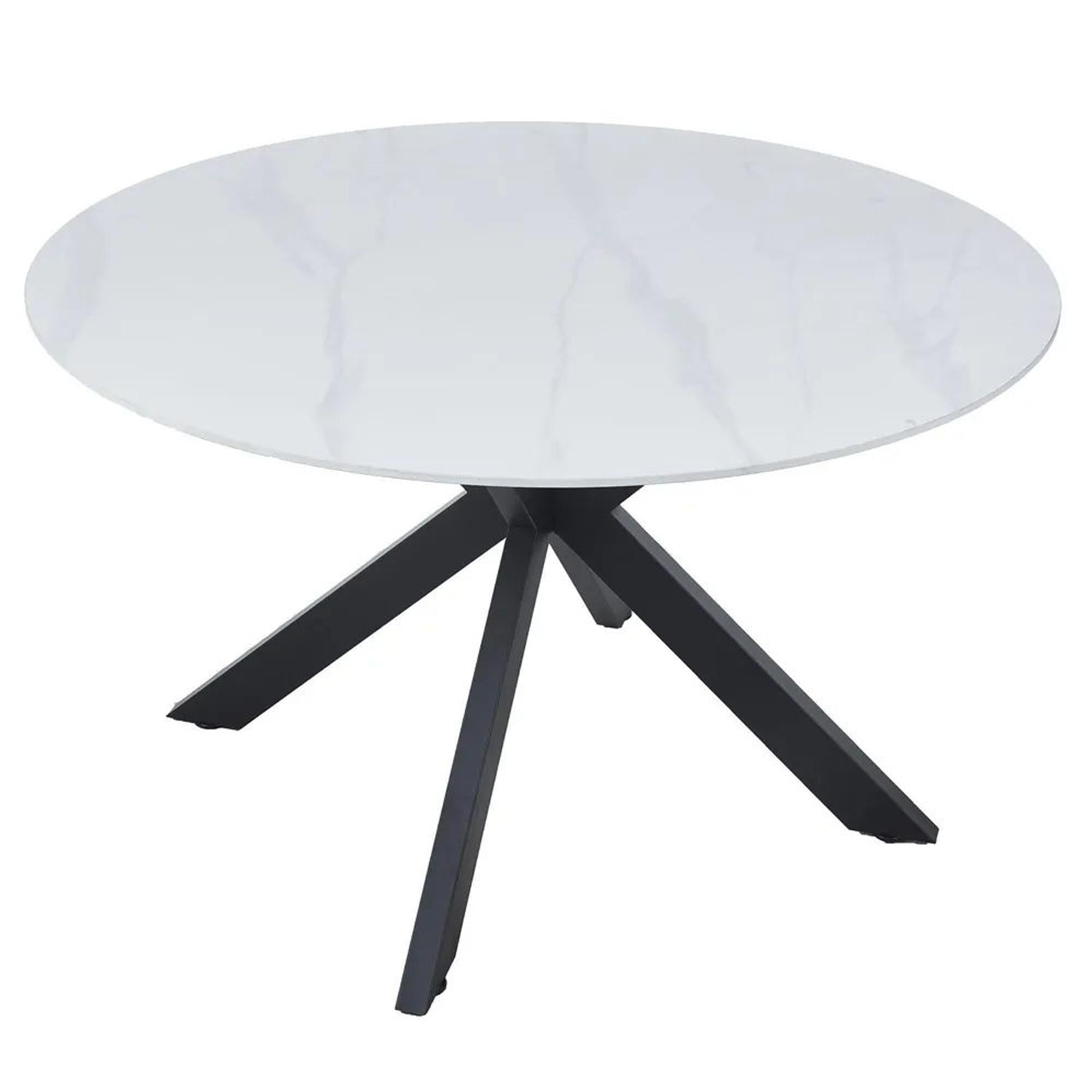 Avesta White Sintered Stone Round Dining Table 130cm