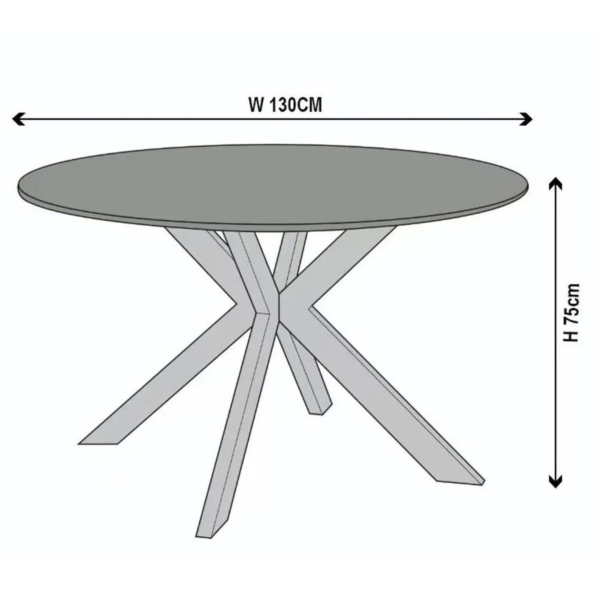 Avesta White Sintered Stone Round Dining Table 130cm