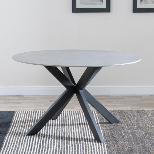 Avesta Grey Sintered Stone Round Dining Table 130cm