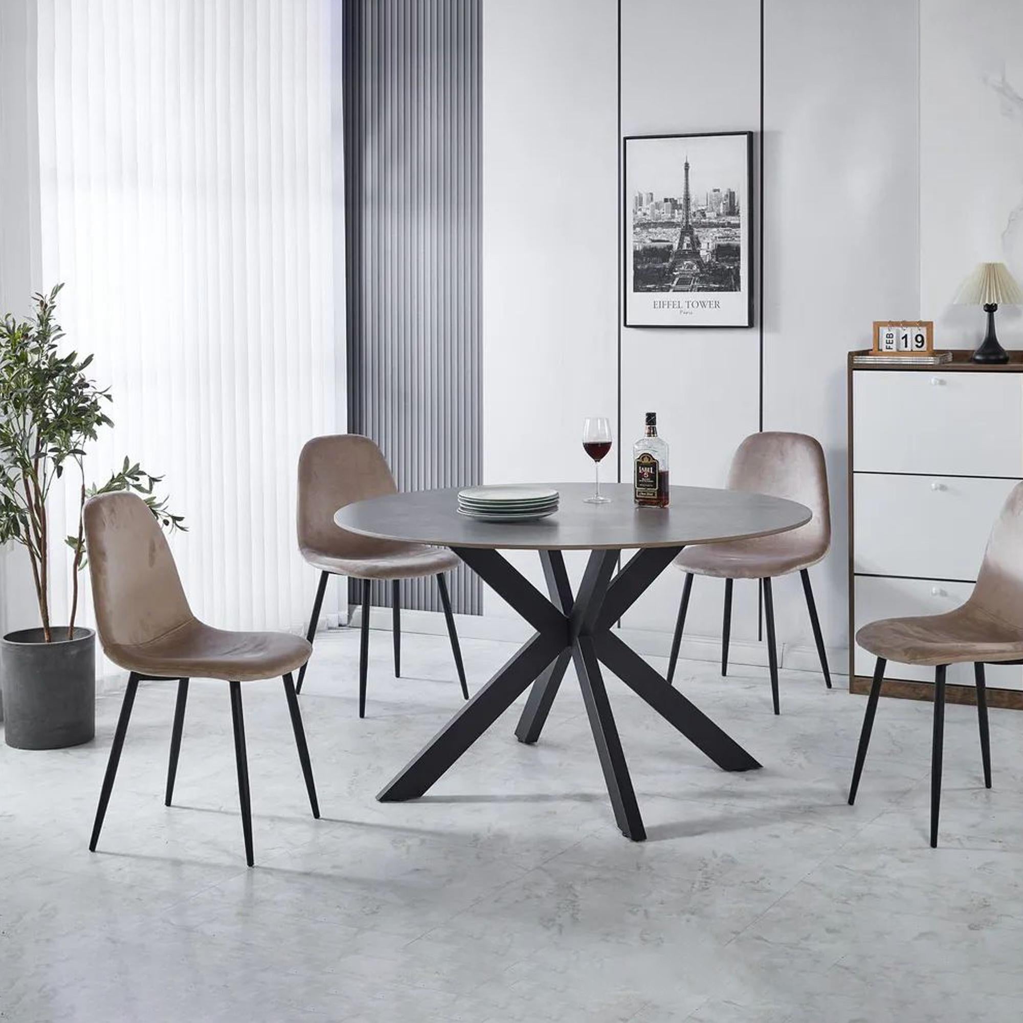 Avesta Grey Sintered Stone Round Dining Table 130cm