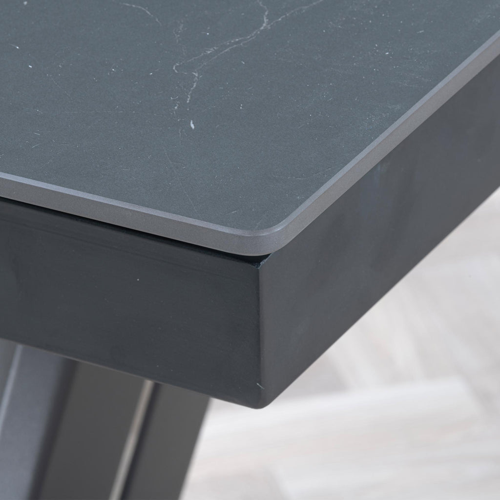 Delta Black Sintered Stone Extending Dining Table 140cm-180cm