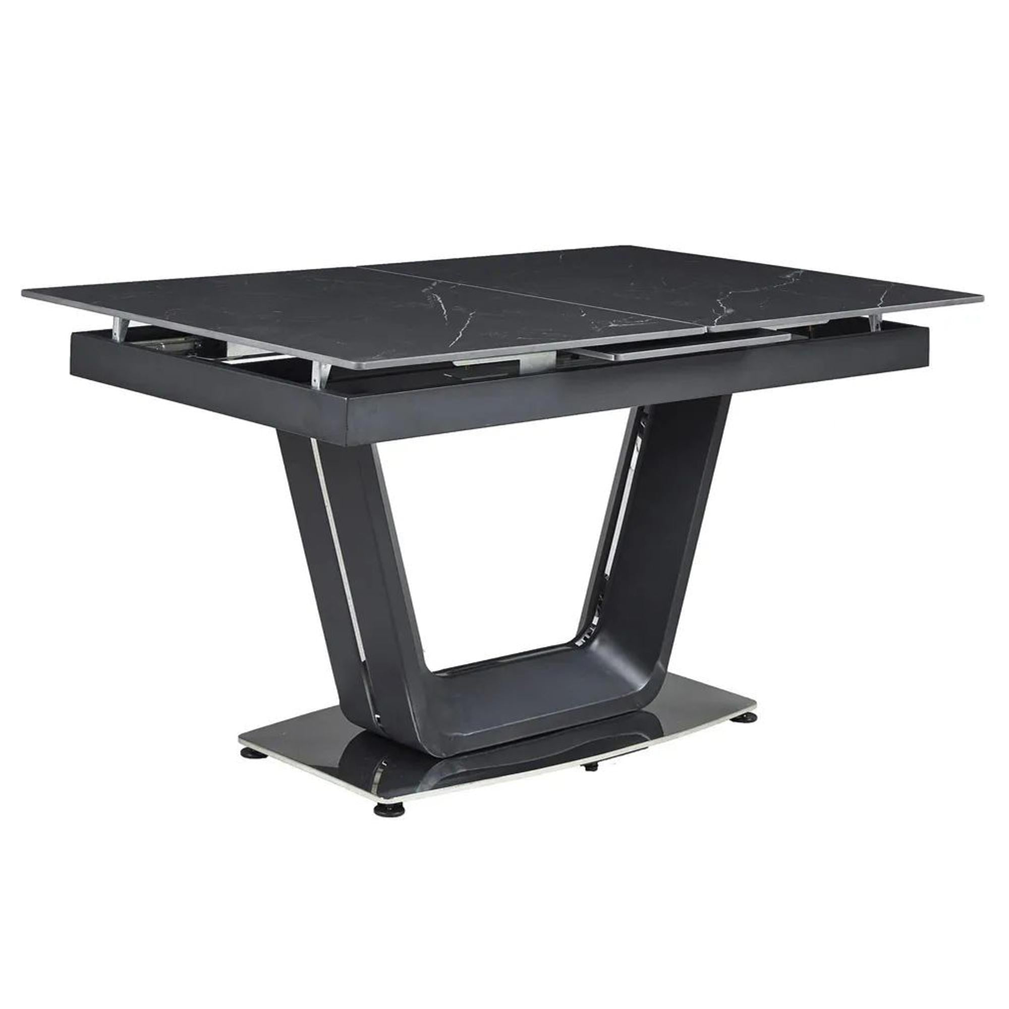 Delta Black Sintered Stone Extending Dining Table 140cm-180cm
