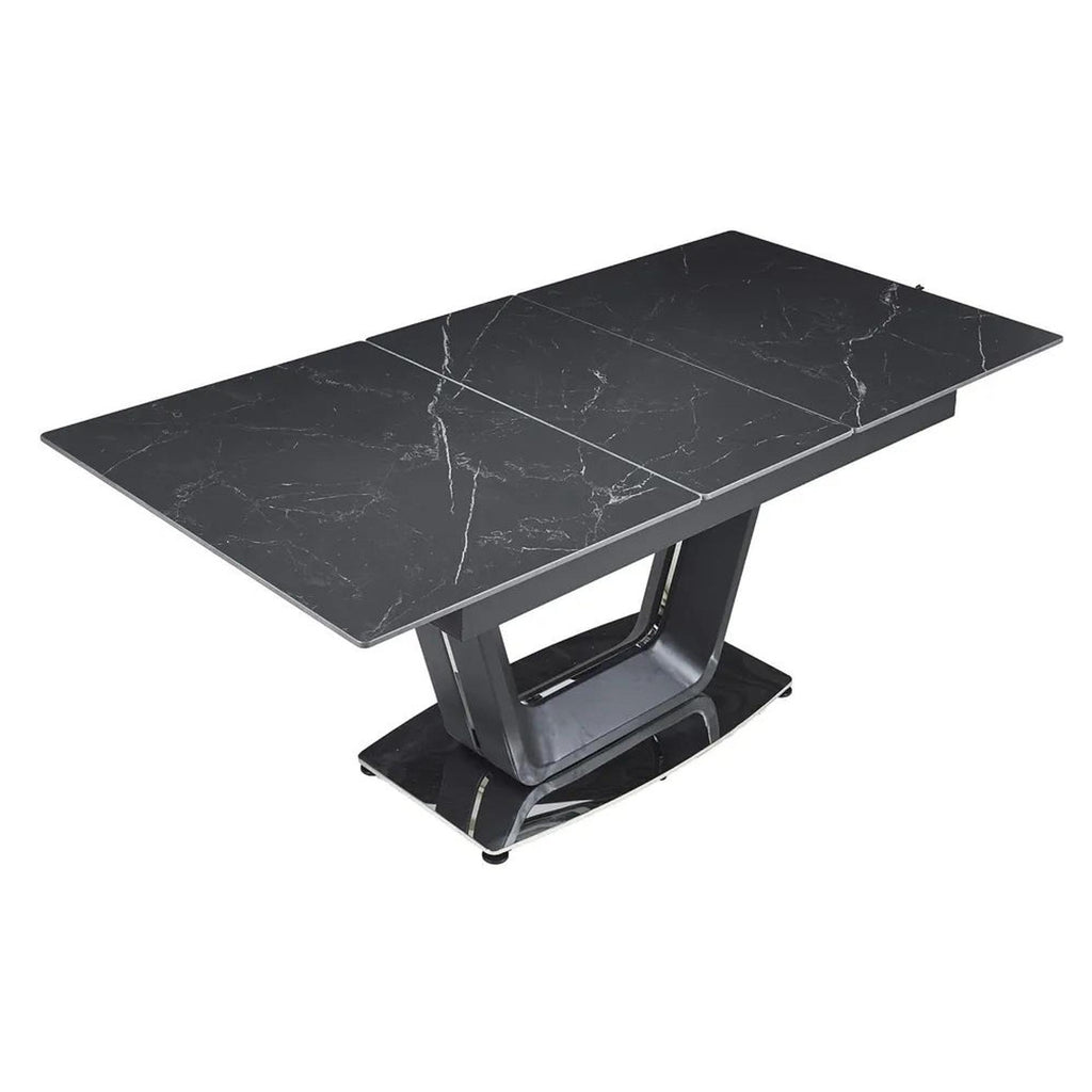 Delta Black Sintered Stone Extending Dining Table 140cm-180cm