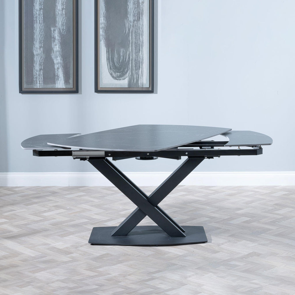 Atlanta Black Sintered Stone Extending Dining Table 140cm-200cm