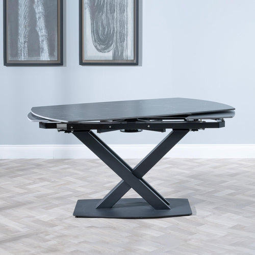 Atlanta Black Sintered Stone Extending Dining Table 140cm-200cm