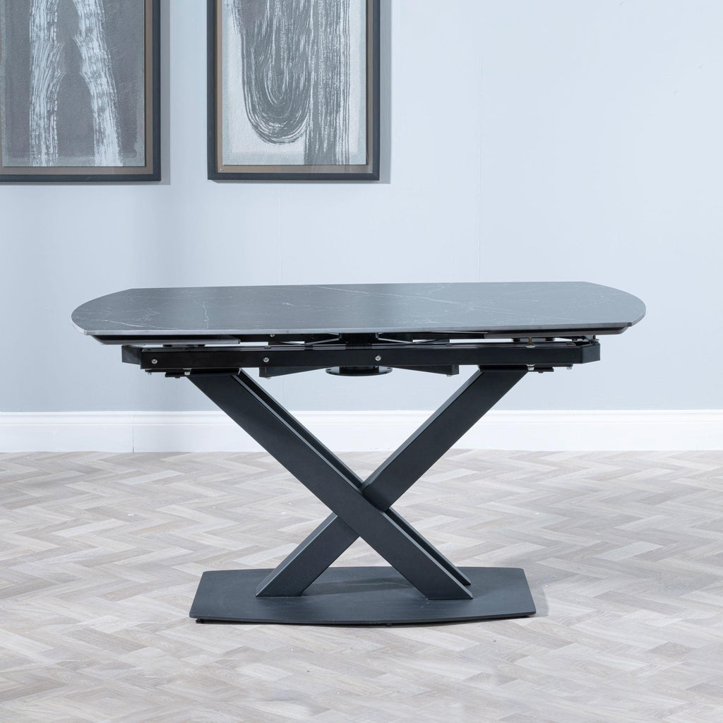 Atlanta Black Sintered Stone Extending Dining Table 140cm-200cm