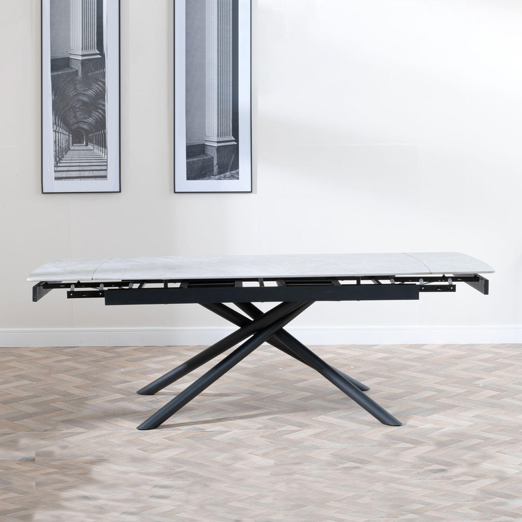 Flavia Grey Sintered Stone Extending Dining Table 160cm-220cm