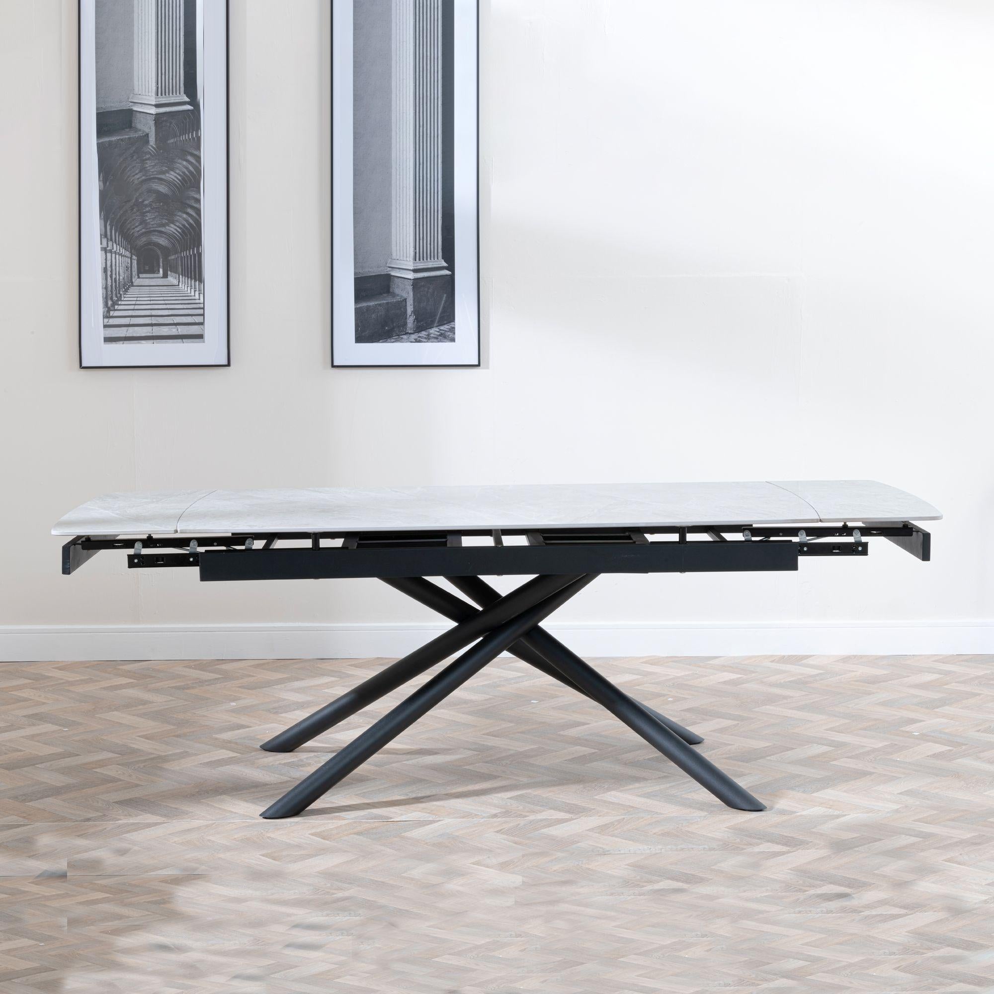 Flavia Grey Sintered Stone Extending Dining Table 160cm-220cm