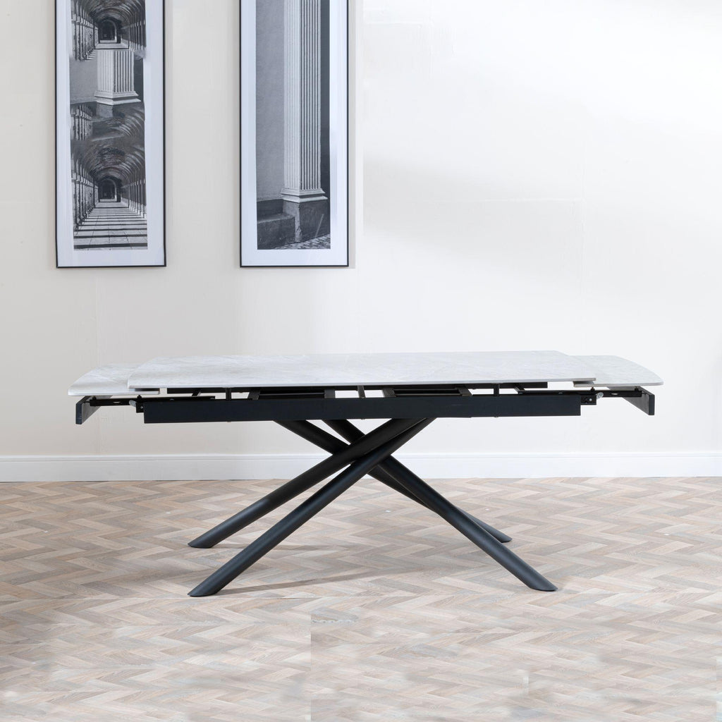 Flavia Grey Sintered Stone Extending Dining Table 160cm-220cm