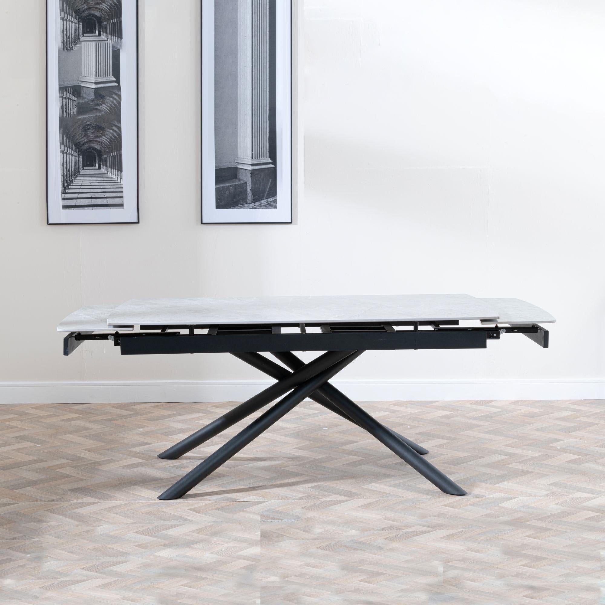 Flavia Grey Sintered Stone Extending Dining Table 160cm-220cm